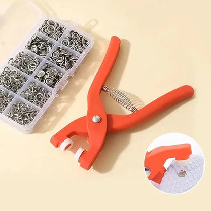 VADEROS™Heavy Duty Eyelet Punch Plier Tool (With 50 Buttons)