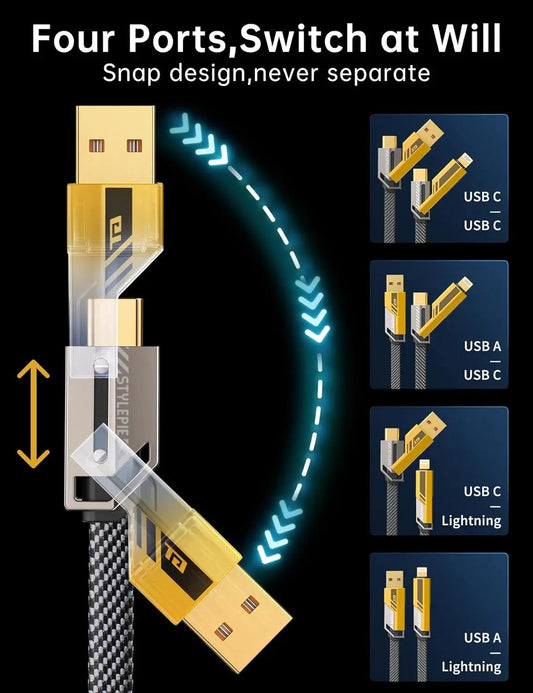 Vaderos™4-in-1 Fast Charging Data Cable 60w Max Charging